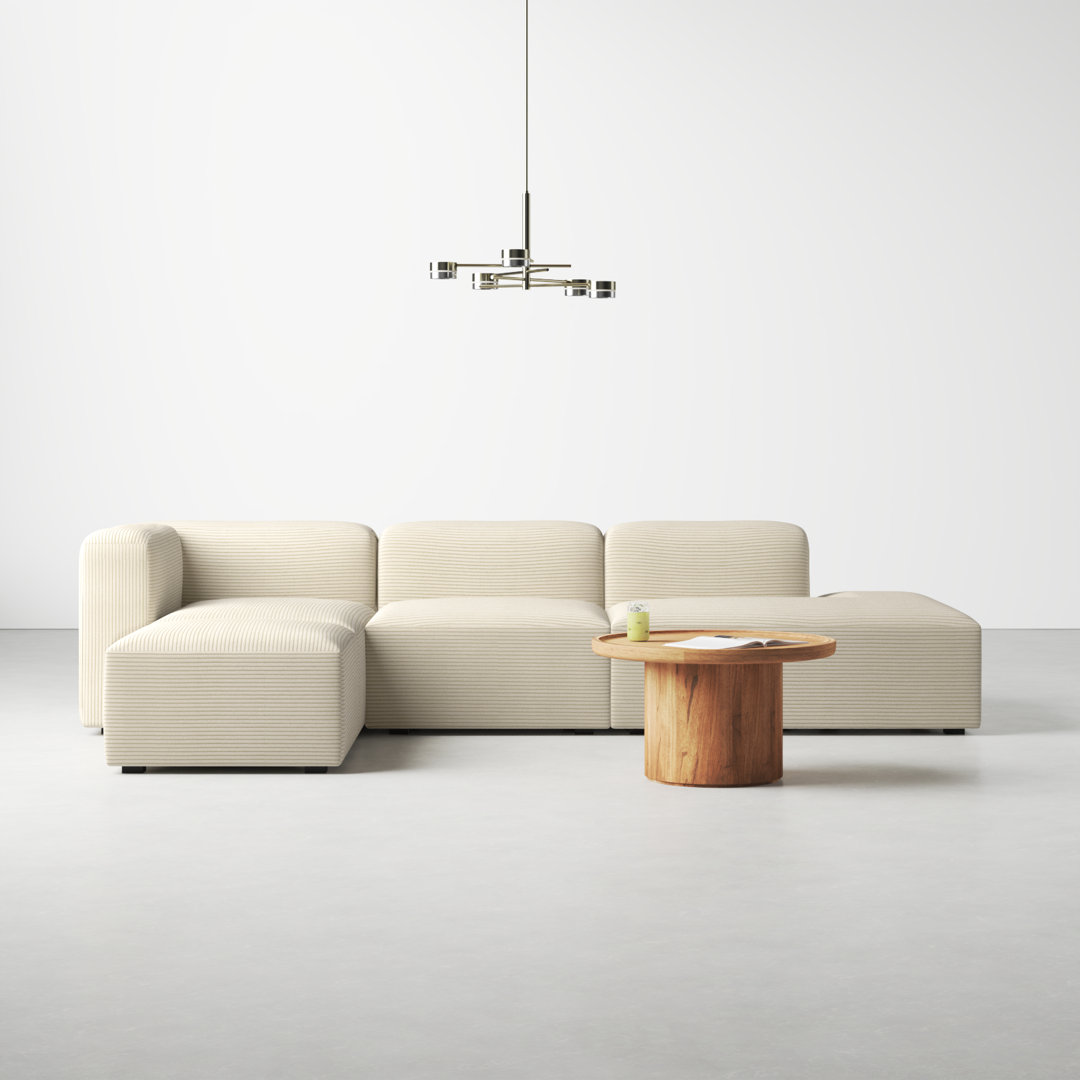 Vasilisa 4 - Piece Corduroy Sectional Mercury Row® 