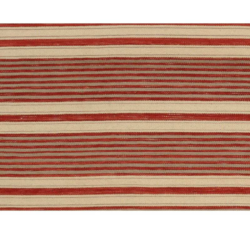 Striped Area Rug in Beige/Red