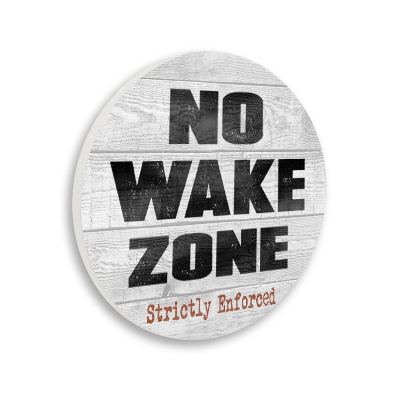 No Wake Zone Beach Plank Rustic Grain Pattern by Regina Nouvel - Unframed Graphic Art on Wood