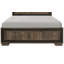 Mobilier de chambre à coucher moderne 1 lit double en bois à finition rustique à deux tons
