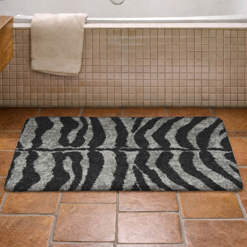 Premium Machine Washable Dream Shag Zebra Rug, Shadow, 2'6" x 3'10"