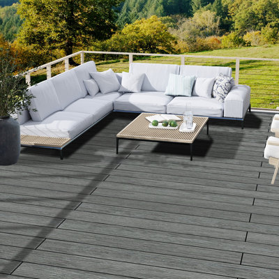 144" X 5.4" Composite Outdoor Decking Planks(5 Pieces)-Includes Installation Accessories