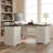 59" Modern Fluted L-Shaped Chargeable Desk With Cabinet And Drawer
