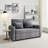 164cm W  Convertible Sofa Bed with 2 Pillows in Grey