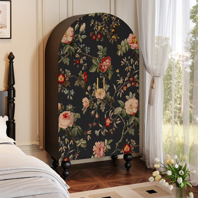 French retro floral solid wood wardrobe