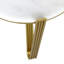Aaronae Round Metal End Table For Living Room Furniture, Sofa Side Table with White Real Marble Top