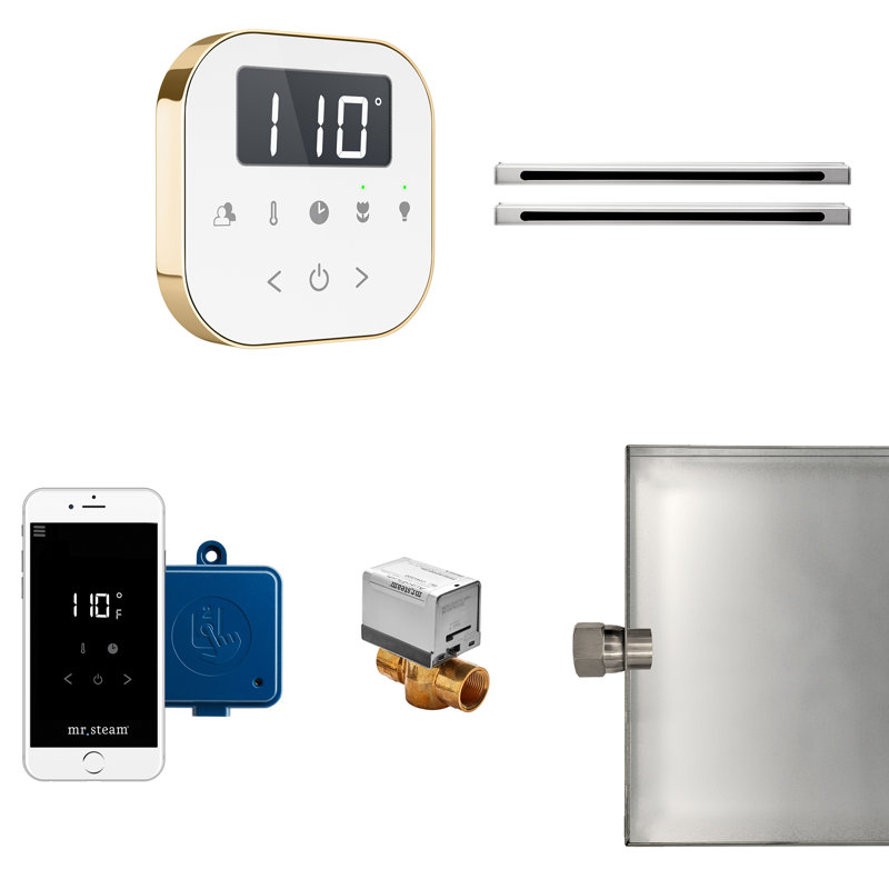 Ensemble de générateur de vapeur AirButler Max, Blanc / laiton poli