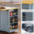 52.2" Kitchen Island Cart With Rubberwood Drop-Leaf Countertop, Hidden Sliding Barn Door, Adjustable Shelf, Storage Cabinet, Drawers & Locking Wheels-573701288
