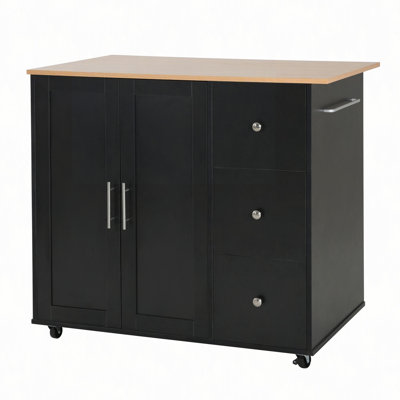 Mobile Kitchen Cart With Storage, Rolling Island With 2 Doors, 3 Drawers, And Adjustable Shelf For Enhanced Organization And Versatility In Any Home