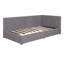 Canapé-lit simple rembourré avec 2 tiroirs de rangement, tissu en lin beige, sans sommier tapissier, robuste et confortable-118385482