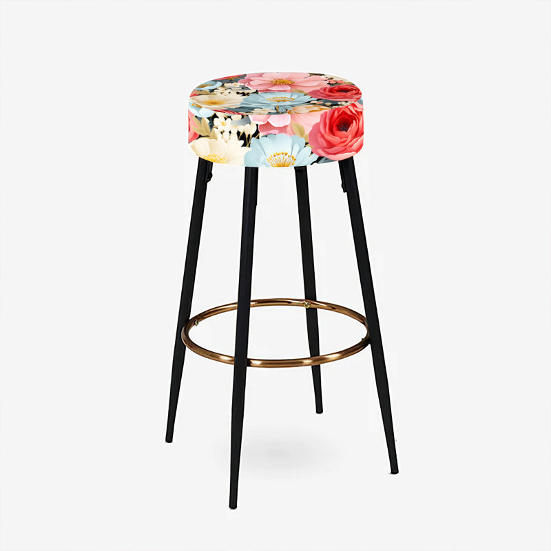 Ensemble de 2 tabourets de bar rétro avec couleurs pastel
