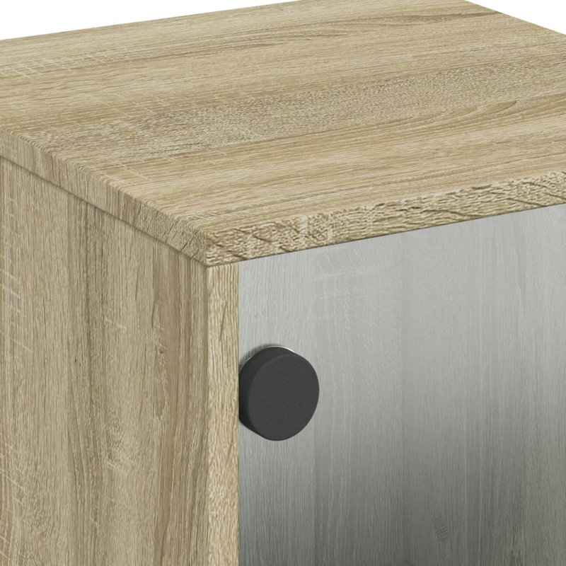 Genagra 35cm W Steel Bedside Table, Sonoma Oak, Set of 2