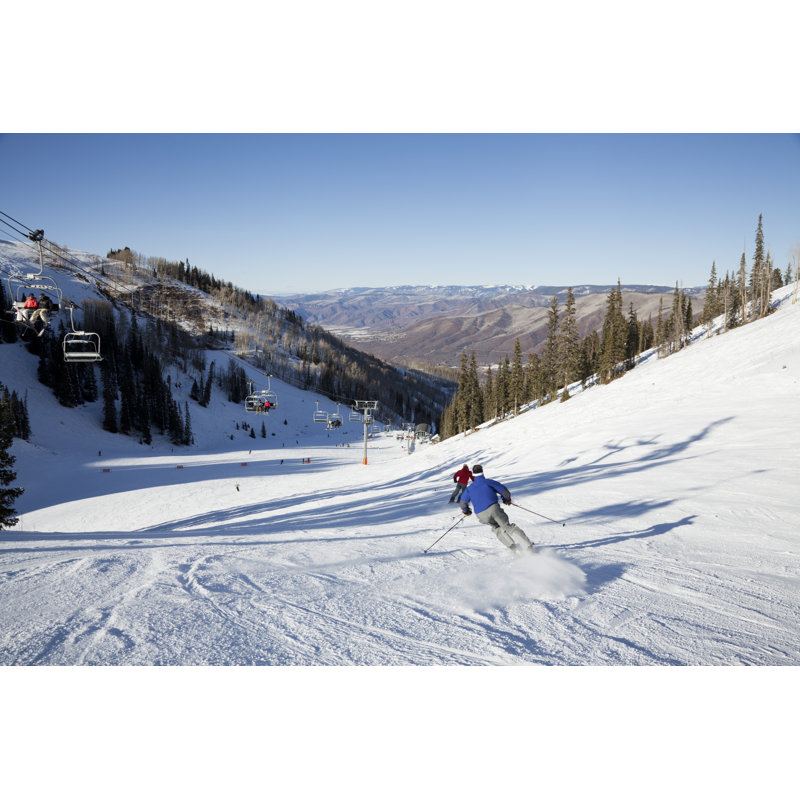 Fast Skiers At Aspen by Gladassfanny - No Frame Print on Canvas, 30cm H x 46cm W