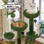 Arbre à chat de 72 po de haut, tour pour chat avec capsule transparente, poteaux à griffer en sisal, perchoirs moelleux et jouets interactifs-114390069
