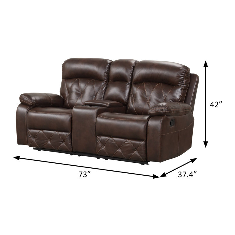 Causeuse transitionnelle l 73 po, brun
