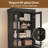 Hazeghi Double Glass Doors and Four Layers of Adjustable Shelving &Bookcase-11494426