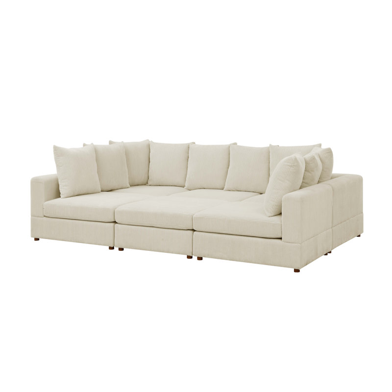 Belandina 6-Piece Modular Sofa, Cream Corduroy 2