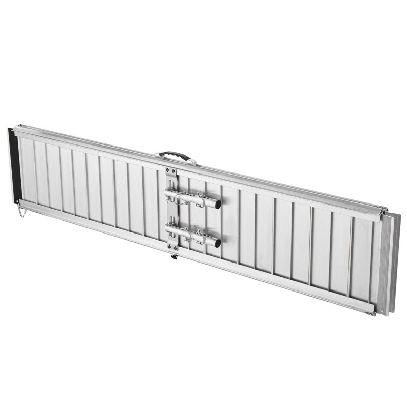 Rampe portative pour fauteuil roulant, 6 pi, aluminium, paquet de 1, rampe pliante pour fauteuil roulant, noir, capacité de 800 lb avec surface antidérapante et pieds de support réglables