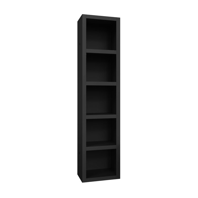 91-in Tall Wooden Bookcase Shelf, Black, (5 Shelves) 91"H x 18"W x 20"D