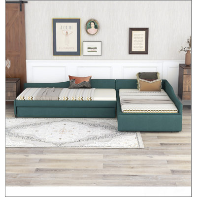 Upholstered Double Daybed With Trundle And Drawer