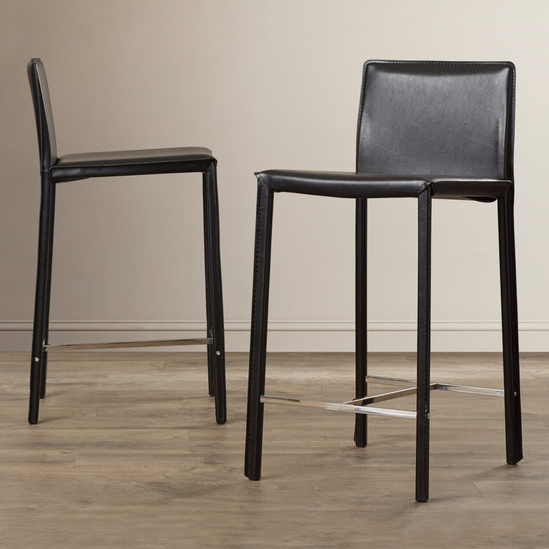 Tabouret de bar et de comptoir Anneriet, Noir, Tabouret de comptoir (assise de 24 po de hauteur)