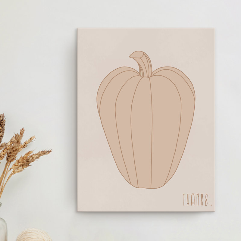 «Minimal Pumpkin I» par ChiChi Décor, impression sur toile tendue, H 16 po x l 12 po x P 1,5 po