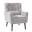 Fauteuil moderne en chenille gris, assise ergonomique, pieds en bois massif pour le salon et la chambre à coucher, fauteuil rembourré en chenille grise-911338102