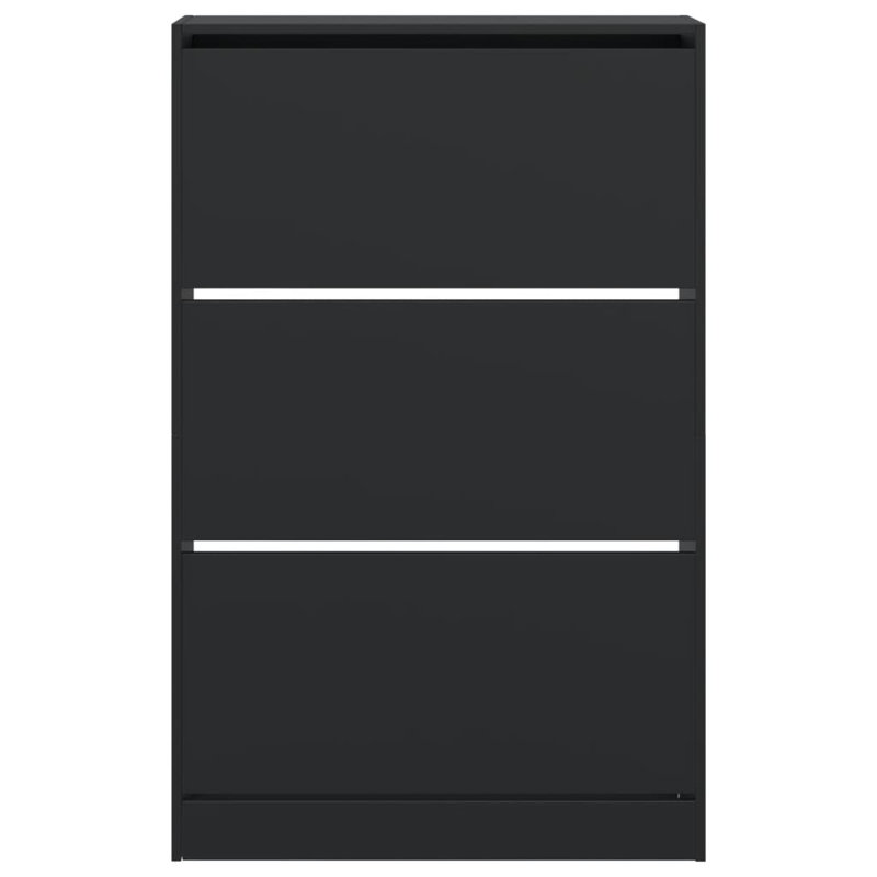 6 Pair Shoe Storage Cabinet, Black