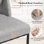 Markque Modern 46.7cm Upholstered Dining Chairs with Cutout Back Fabric Sled Base Kitchen Side Chairs-1235019554