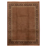Hand Knotted Wool Oriental Area Rug in Rust And Navy