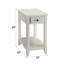 Table rectangulaire à finition blanche avec options de rangement polyvalentes avec pieds ouverts et tiroir