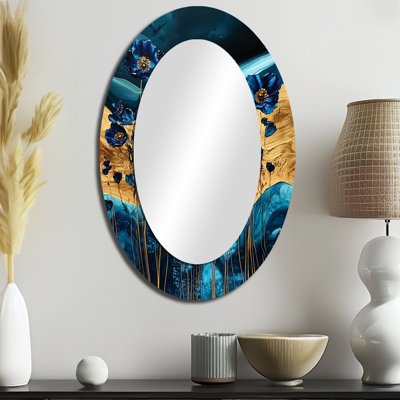 Décoration Buttercups Flowers and Safire Crystal Energy II - Miroir mural ovale bleu