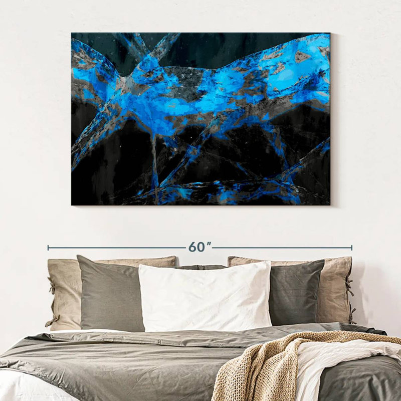 Avery Midnight Blue Abstract, 34" H x 51" W