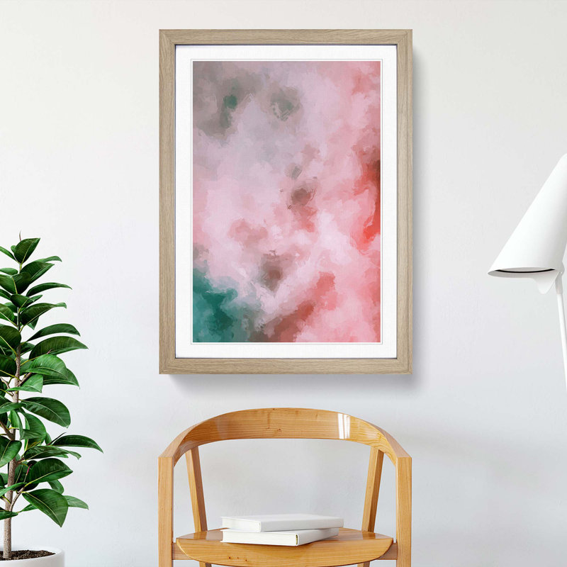 Cloud Colours in Abstract - Picture Frame Painting Print, Oak Framed, 87cm H x 62cm W x 2cm D