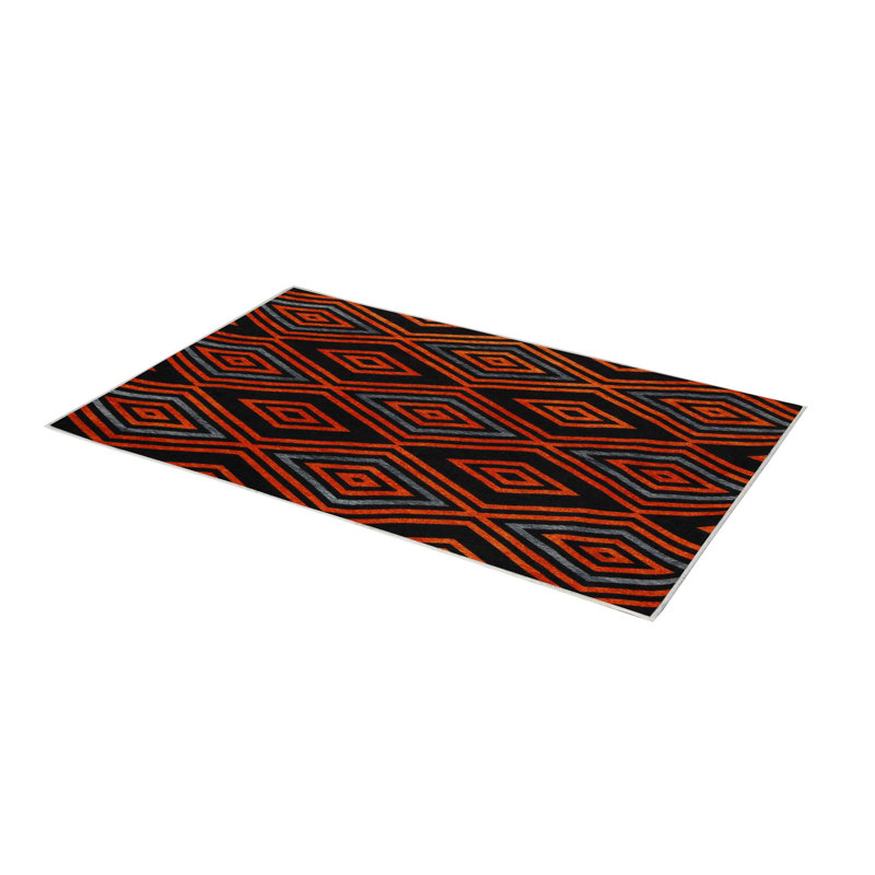 Soft Hall Carpet 2.6 x 4.9 Feet | 100% Polyester, 0.04 in Pile Height | Antibacterial, Non-Slip Underside | Woven with 3D Digital Printing | Machine Washable | Durable & Stylish for Entryways & Living Rooms