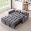 Canapé-lit convertible 3-en-1, canapé-lit double moderne en velours avec dossier réglable, sac de rangement et oreiller-1326986283