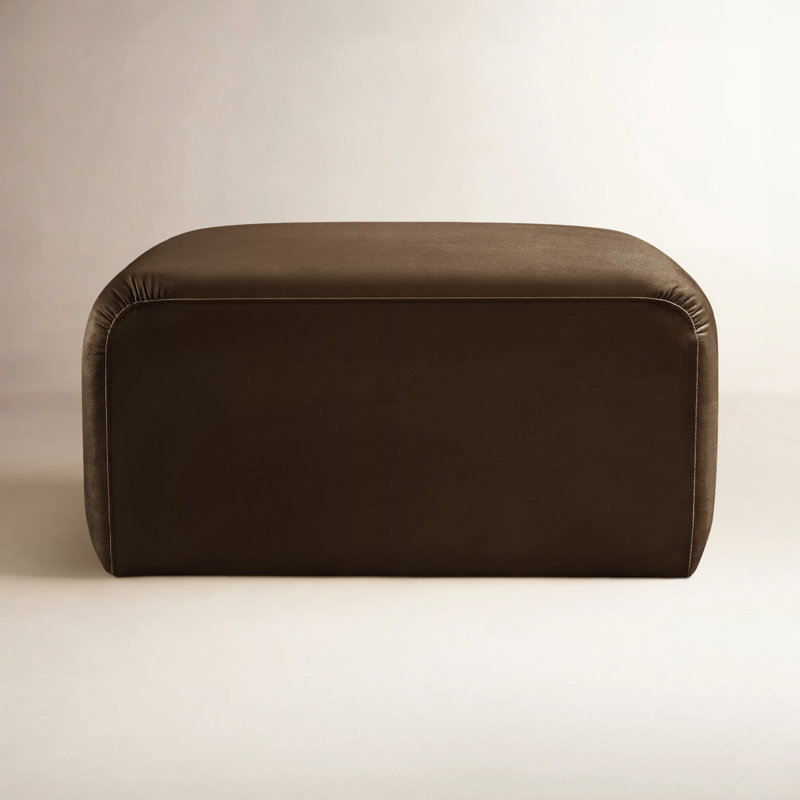 Hingham Josie 31" Velvet Ottoman, Brown Velvet