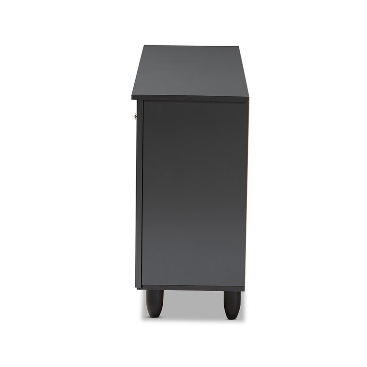 12 Pair Shoe Storage Cabinet Charlton Home Finish: Black