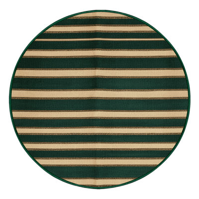 Washable Pine Cream Striped Area Rug