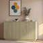 Buffet moderne cannelé avec tablettes réglables et poignées en métal-2107002604