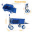 Wagon de plage tout-terrain bleu 500 lb - 150 l, roues en PVC de 9 po, pliable avec glacière et sacs