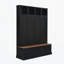 Arbre d'entrée 76,7 po avec banc et armoire, banc d'entrée 4 en 1 avec portemanteau, organisateur de rangement de vestibule moderne avec casiers ouverts et crochets pour le couloir, l'entrée et le salon-129935299