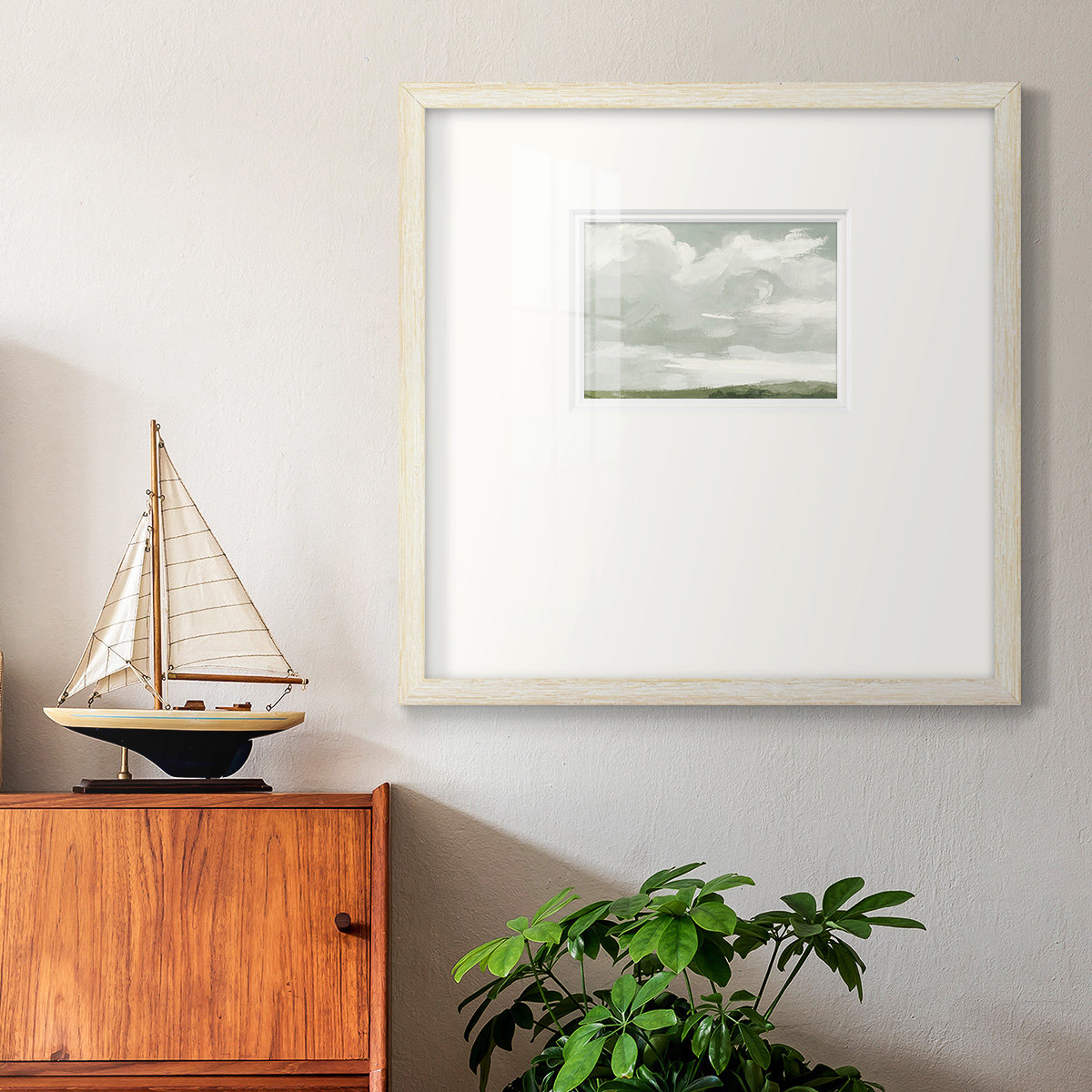Gray Stone Sky III, 17" H x 17" W x 1.25" D, Gray