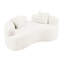 65,45 po incurvé, velours blanc, éponge à compression complète, sans installation, capacité de 350 lb, support mi-ferme pour un assemblage de velours à la maison détendu, durabilité