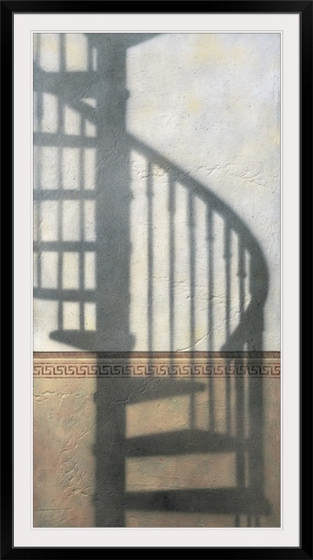 « Spiral Staircase » par Josep Cisquella, reproduction de photo, H 32 po x l 20 po x P 1 po, Cadre noir
