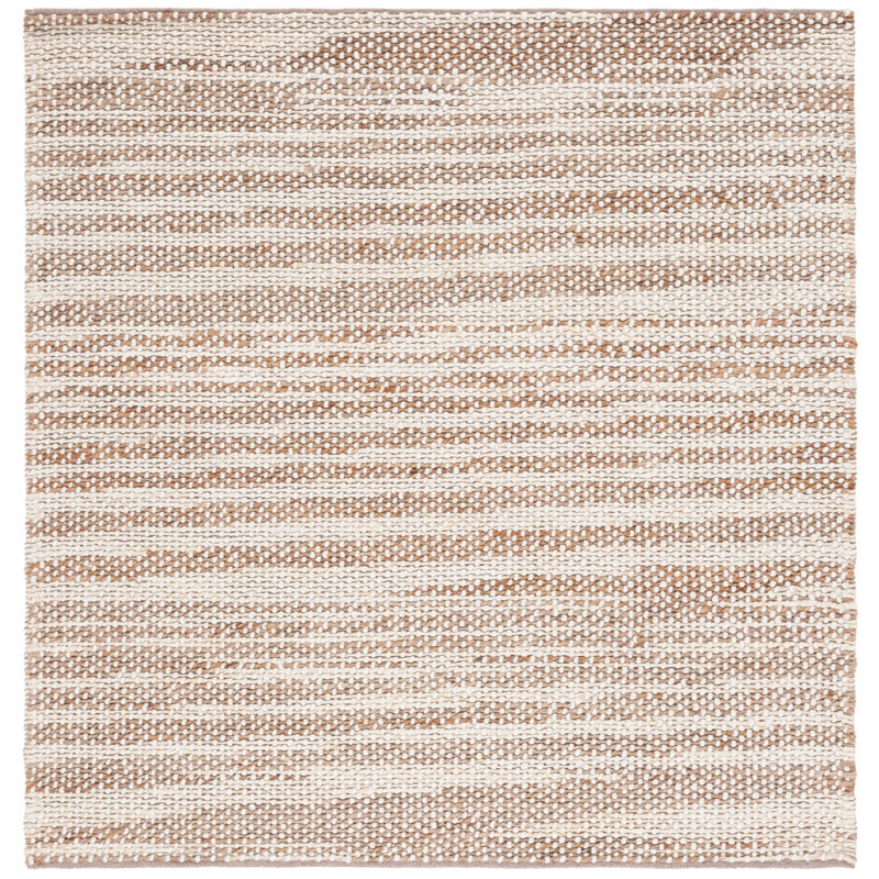 Charvik Handmade Area Rug in Natural/Beige, Square 6'