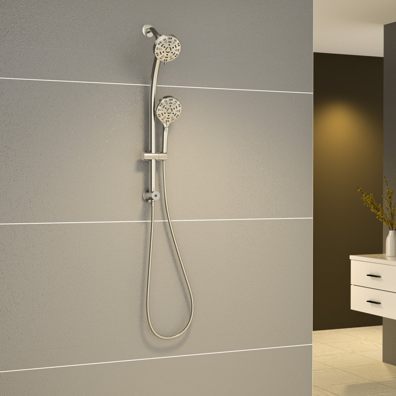 Pomme de douche ronde multifonctionnelle 4,7 po, Nickel brossé