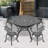 All-Weather Cast Aluminum 5 Dining, Black, Comfortable Tabletop Dining In Aluminum, Black Frame,-2012150503