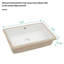 Lavabo de salle de bain rectangulaire encastré en céramique 18 "avec débordement 18" X 12 "- Design élégant, surface lisse pour rénovation style classique blanc moderne, toilettes résistantes aux acides