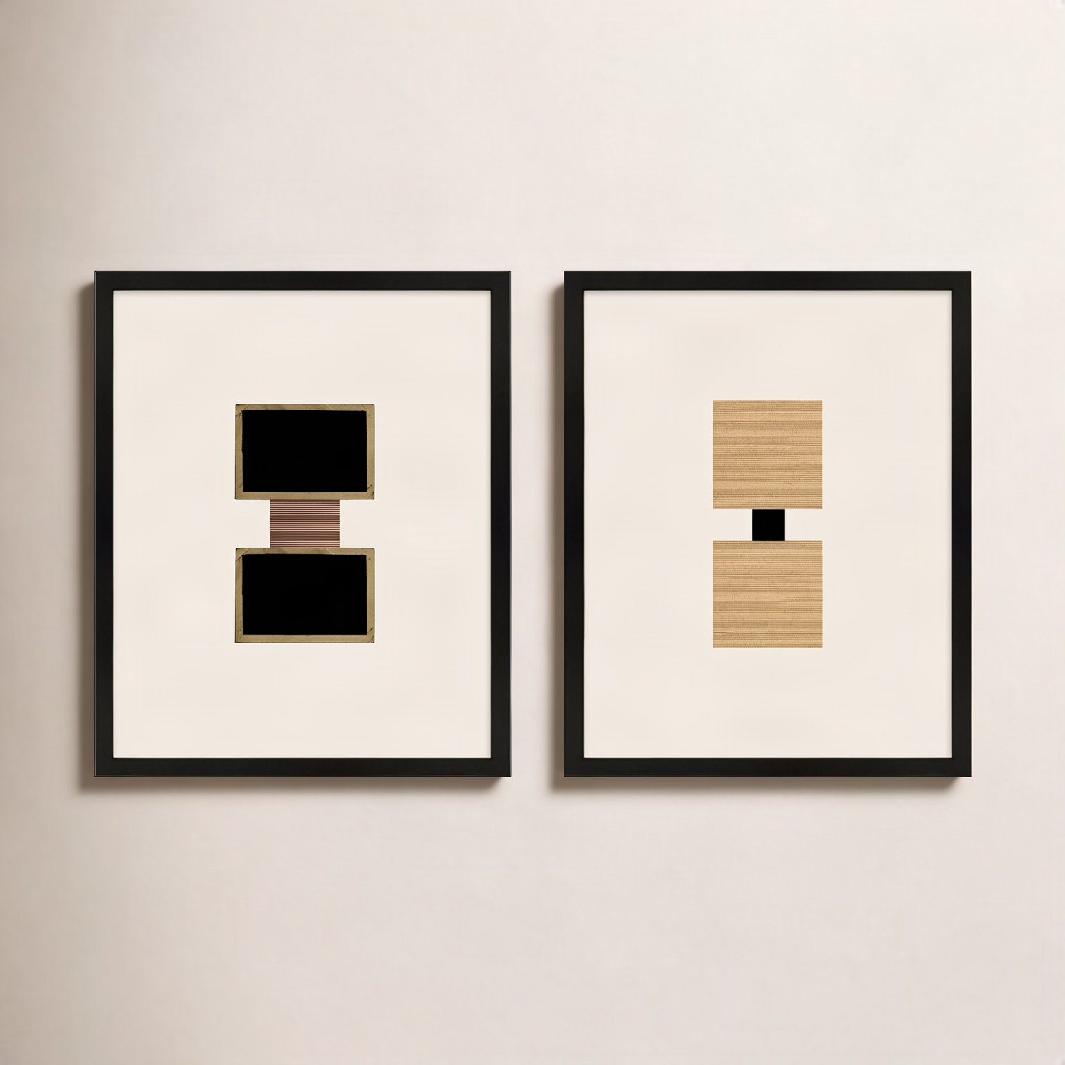 Cassara "Column" 2-Piece Print Set, Black Framed, 25" H x 20" W  x 1.25" D